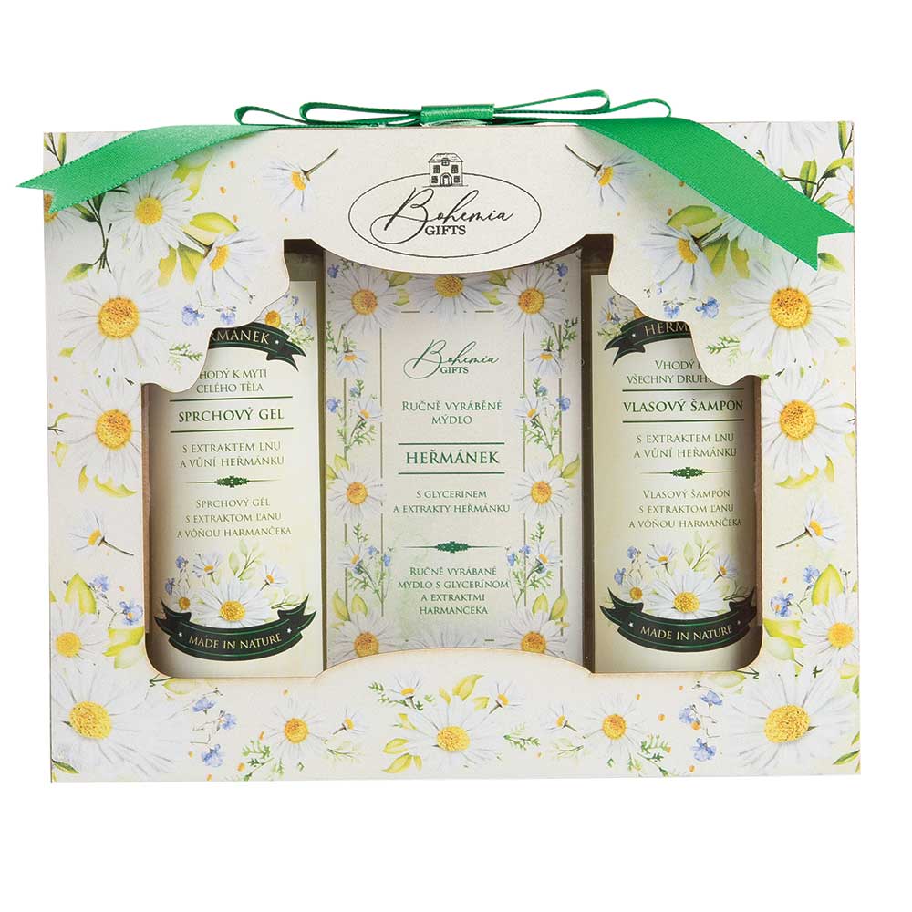 Unique cosmetic package with the scent of chamomile