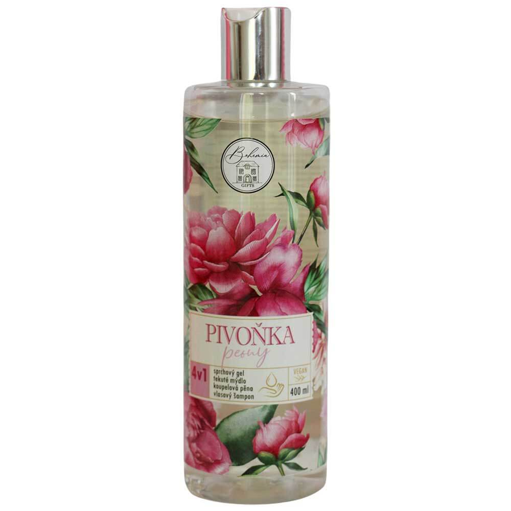 4in1 shower gel, shampoo, bath foam and soap with peony scent 400 ml