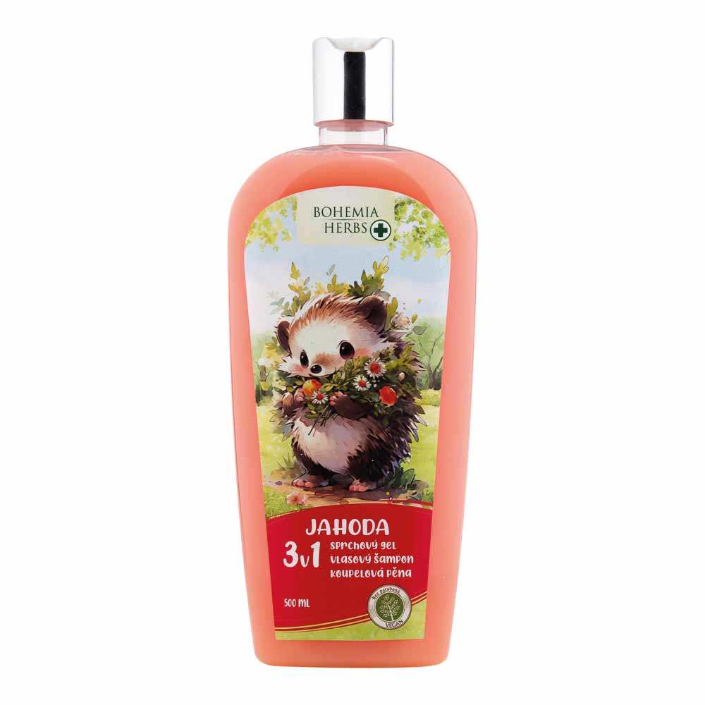3in1 baby shower gel, hair shampoo and bath foam with strawberry scent 500 ml