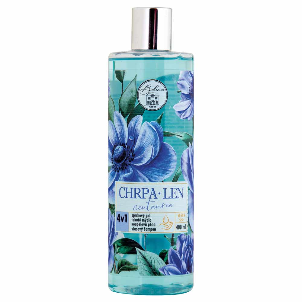 4in1 shower gel, shampoo, bath foam and soap with the scent of cornflower and flax 400 ml