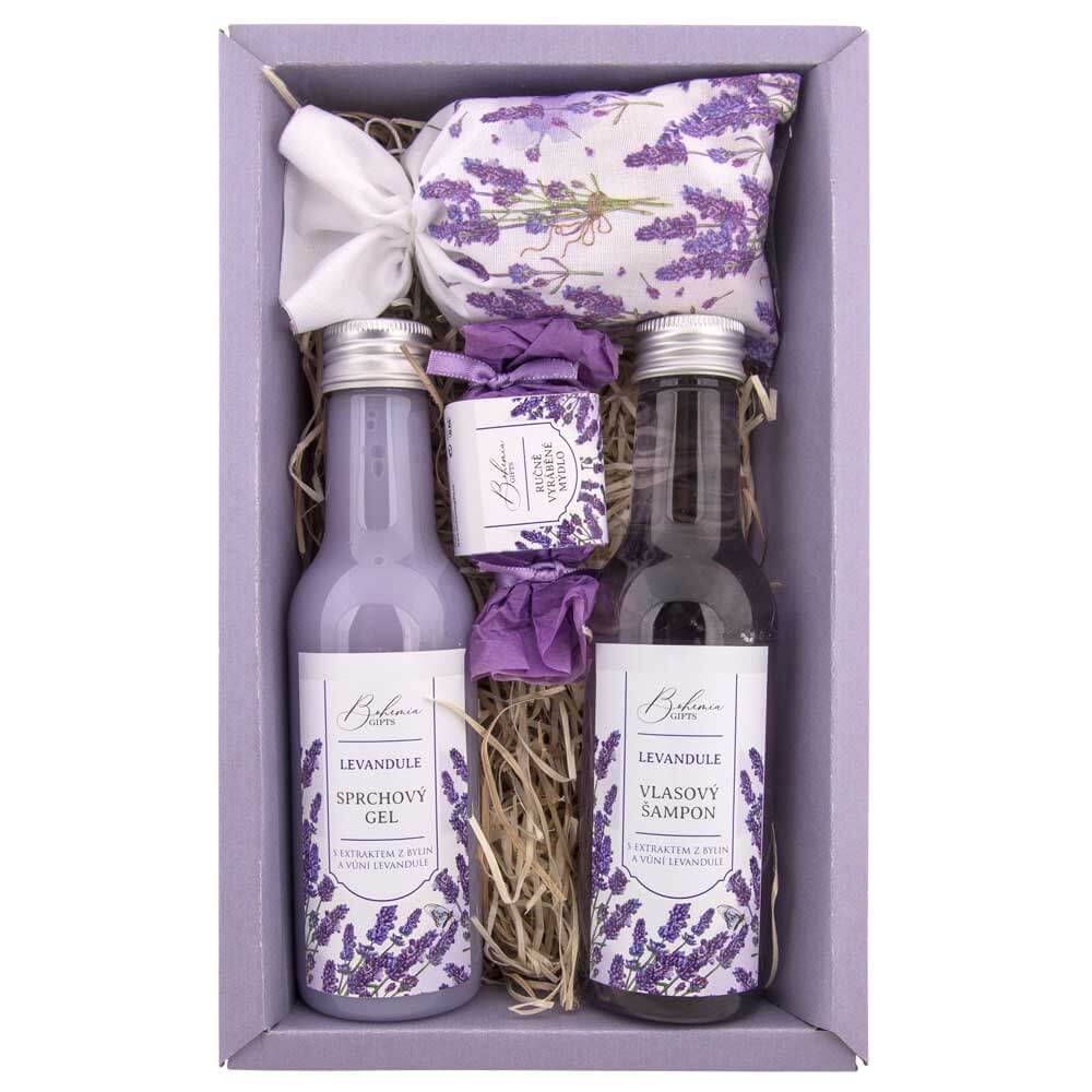 Gift cosmetic package for woman with lavender scent